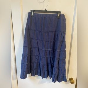 Metro Wear MIDI Ruffle Jean like Skirt. S/M